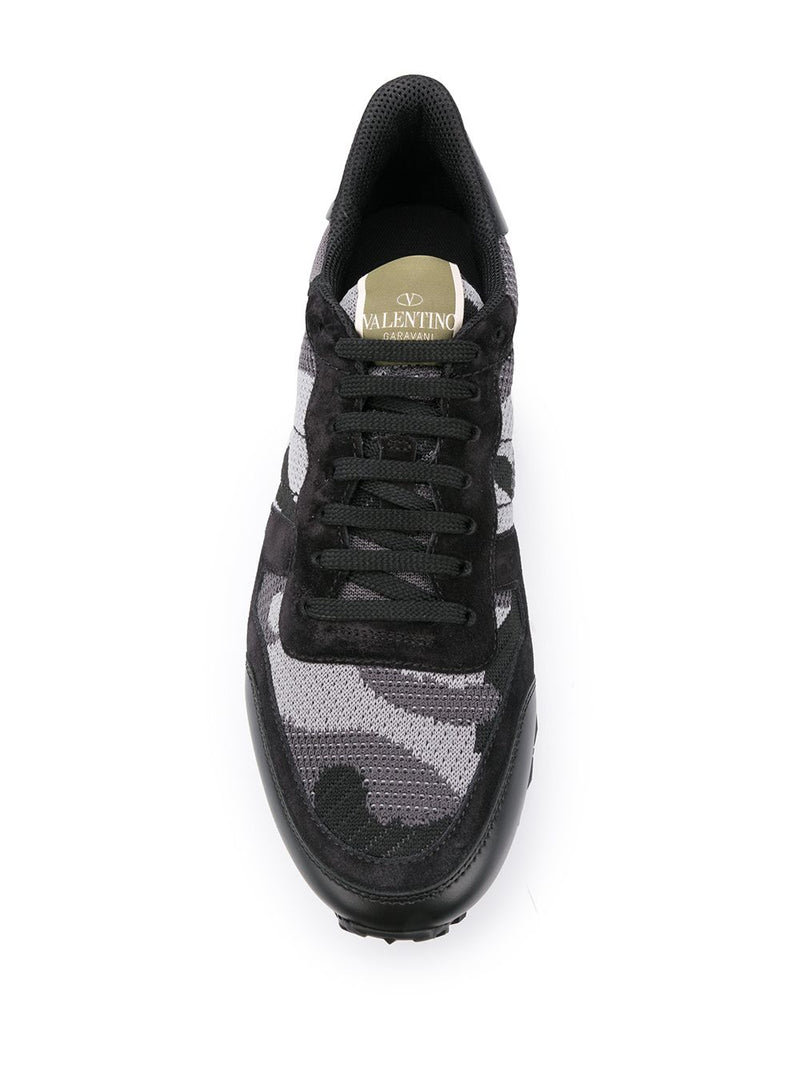 Valentino Garavani Valentino Garavani Rockrunner Camouflage Sneaker In Fabric-Mesh