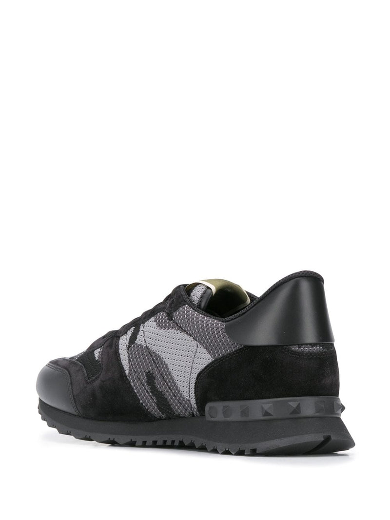Valentino Garavani Valentino Garavani Rockrunner Camouflage Sneaker In Fabric-Mesh
