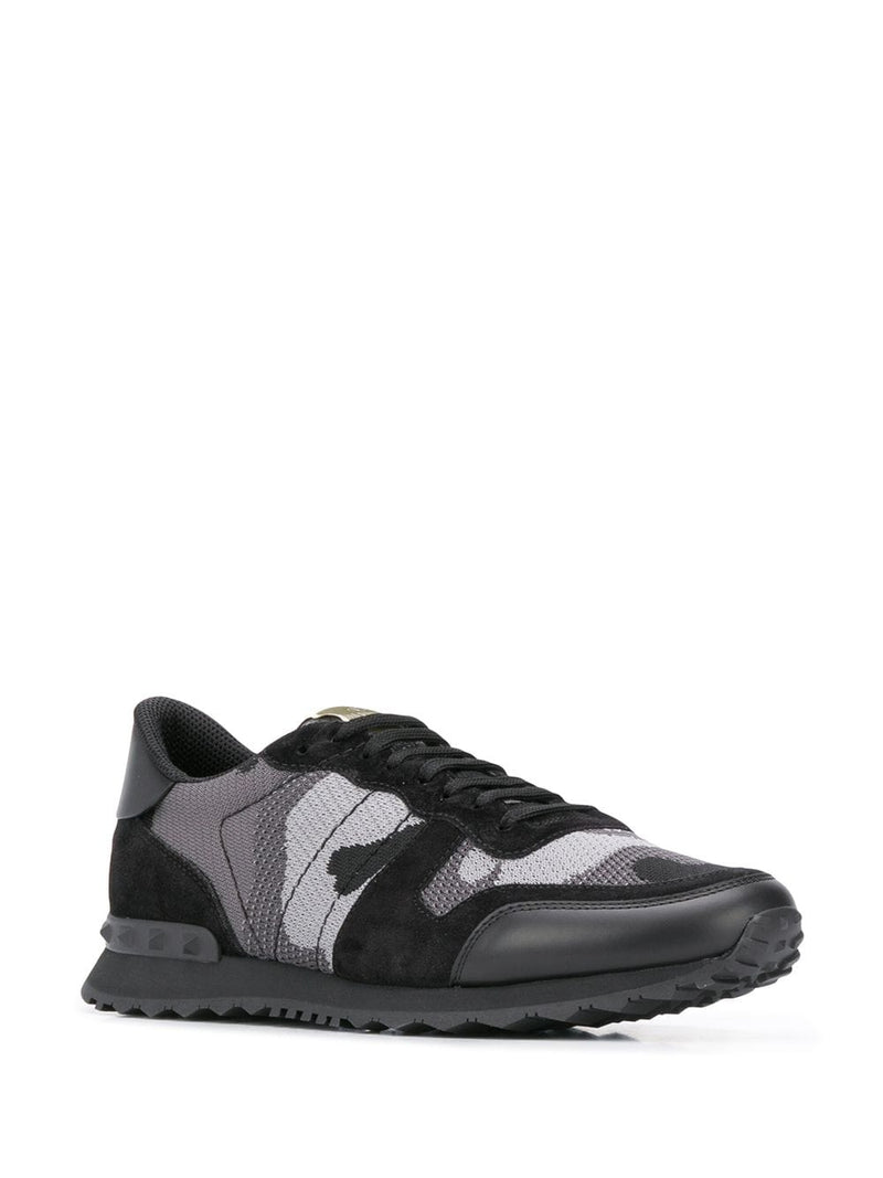 Valentino Garavani Valentino Garavani Rockrunner Camouflage Sneaker In Fabric-Mesh