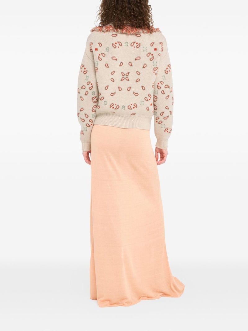 Alanui Alanui Bandana jacquard cashmere and wool cardigan