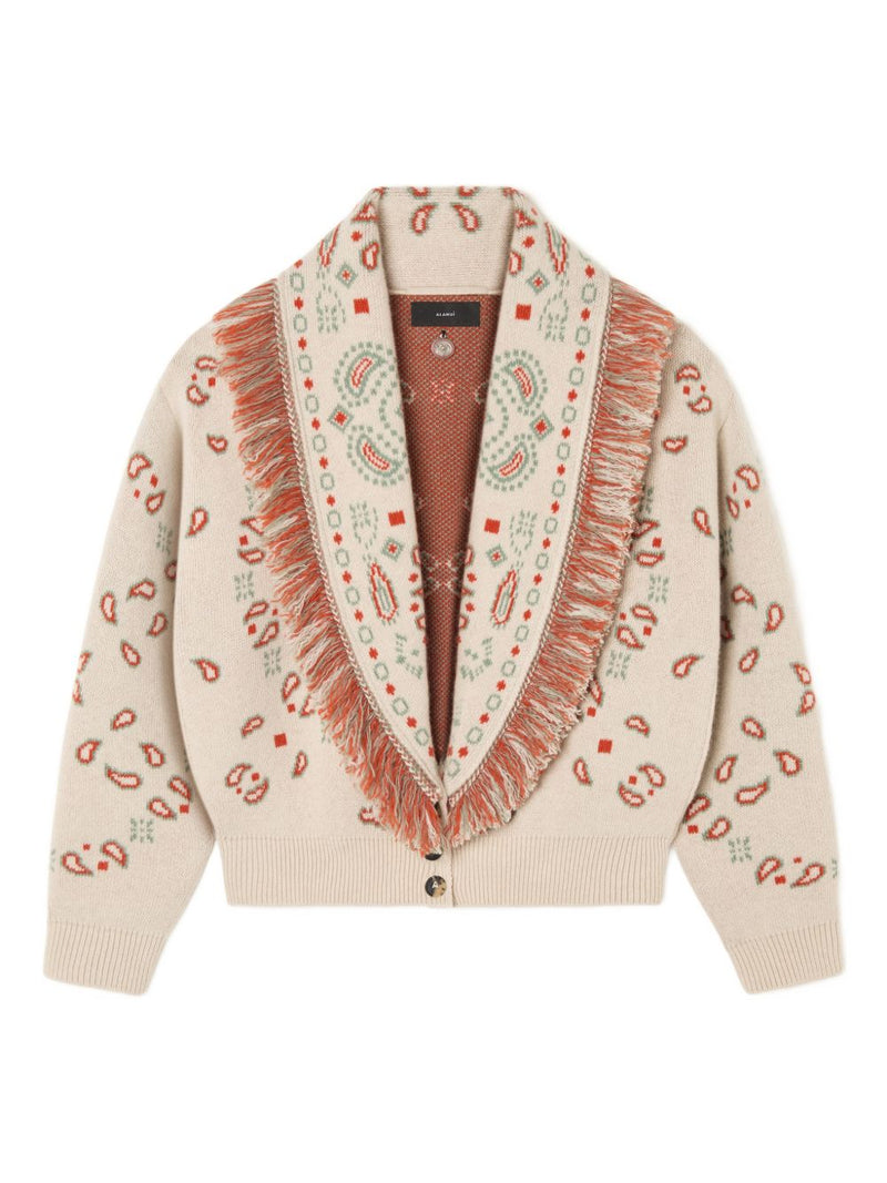 Alanui Alanui Bandana jacquard cashmere and wool cardigan