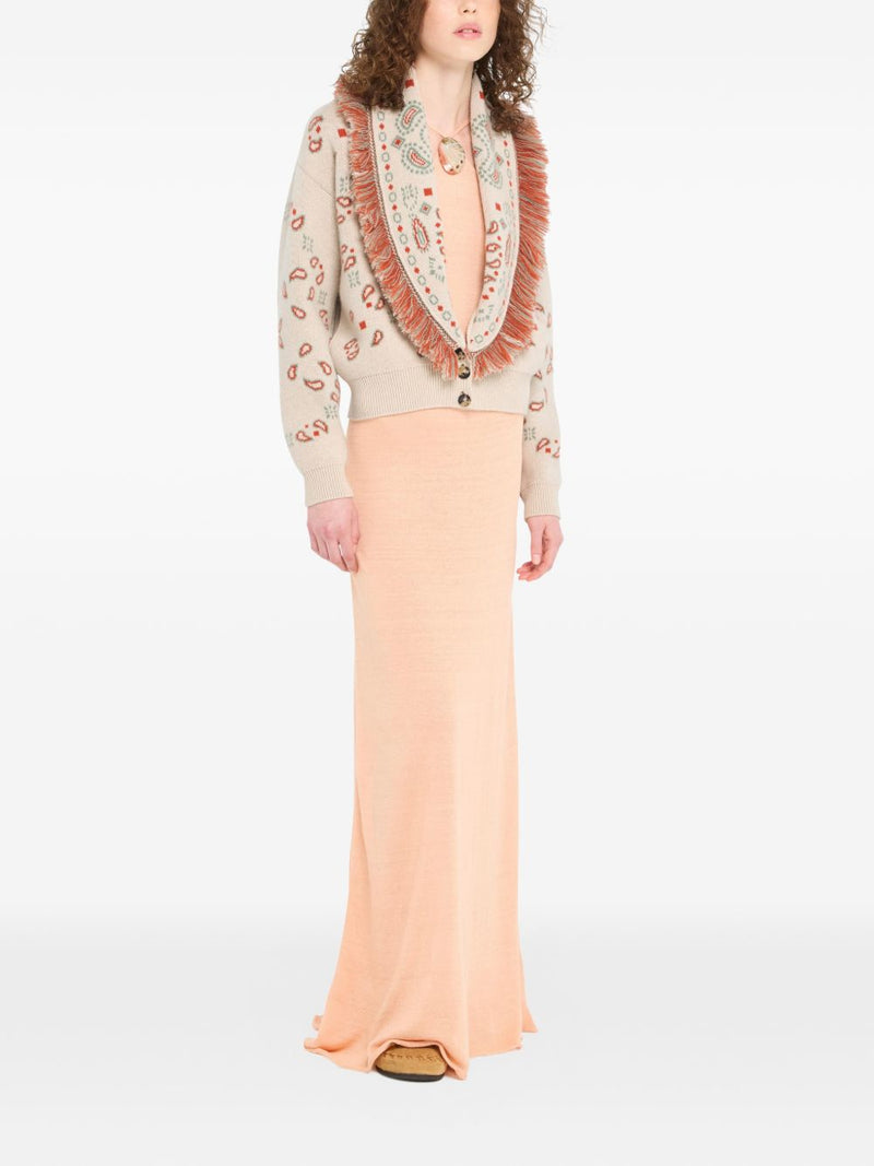 Alanui Alanui Bandana jacquard cashmere and wool cardigan