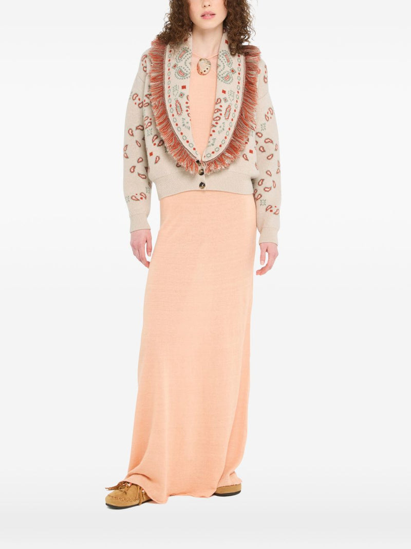 Alanui Alanui Bandana jacquard cashmere and wool cardigan