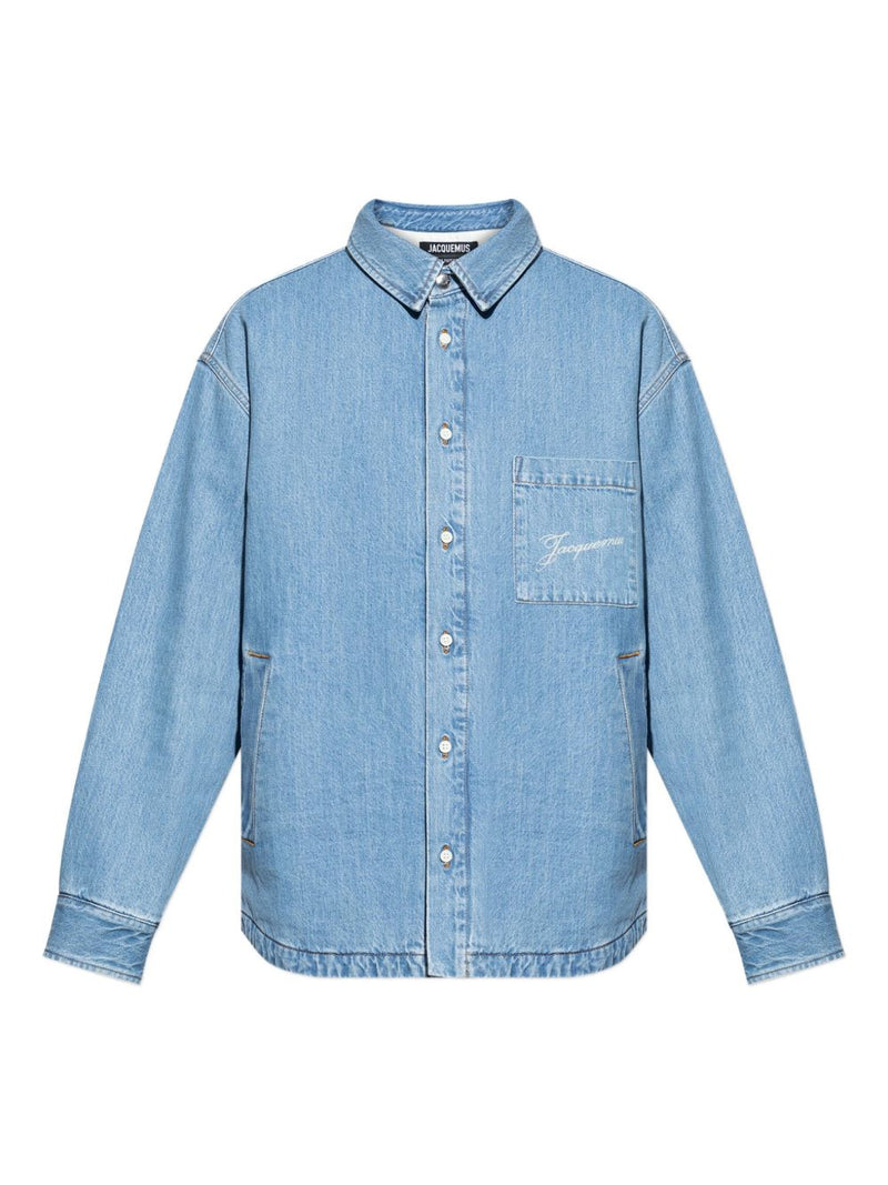 JACQUEMUS La Chemise Boulanger denim shirt | Urbalenti™ NYC