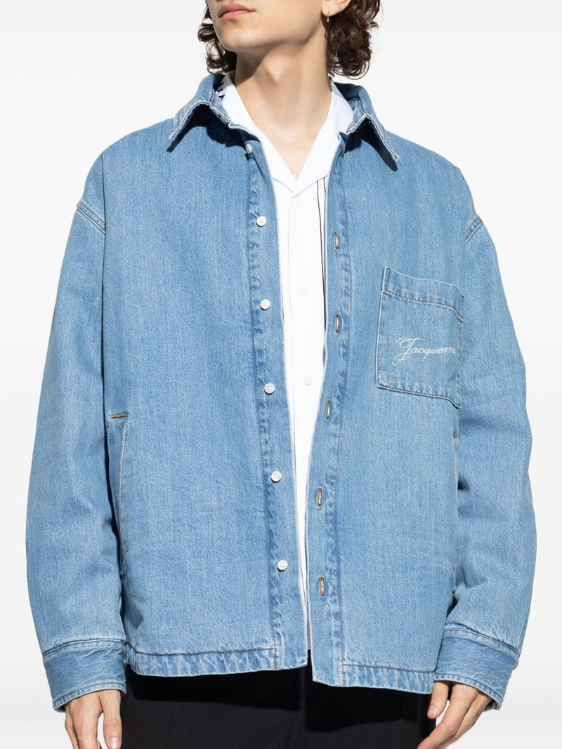 JACQUEMUS La Chemise Boulanger denim shirt | Urbalenti™ NYC