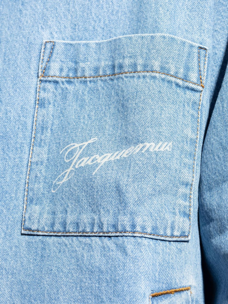 JACQUEMUS La Chemise Boulanger denim shirt | Urbalenti™ NYC