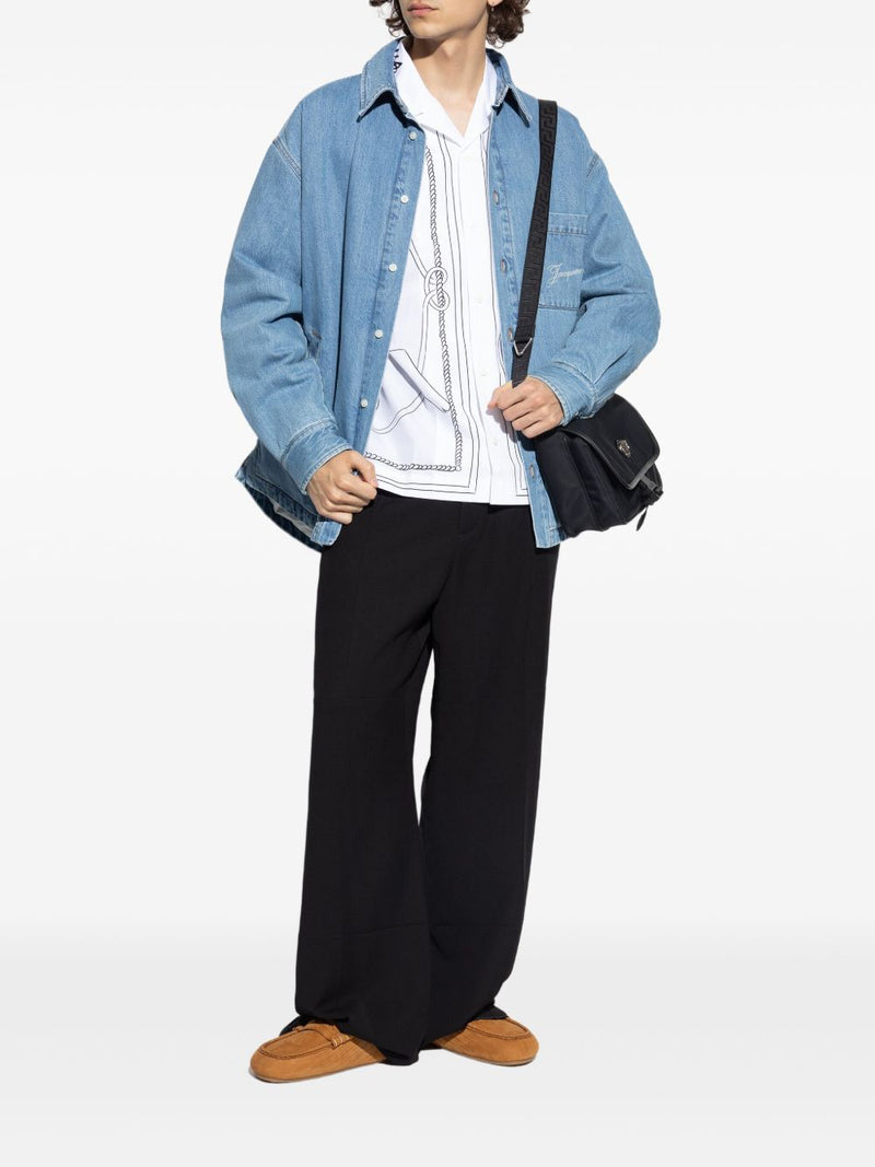 JACQUEMUS La Chemise Boulanger denim shirt | Urbalenti™ NYC