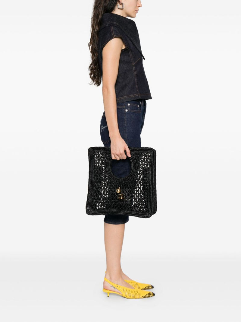 JACQUEMUS Le Petit Carre Spiaggia rafia handbag | Urbalenti™ NYC