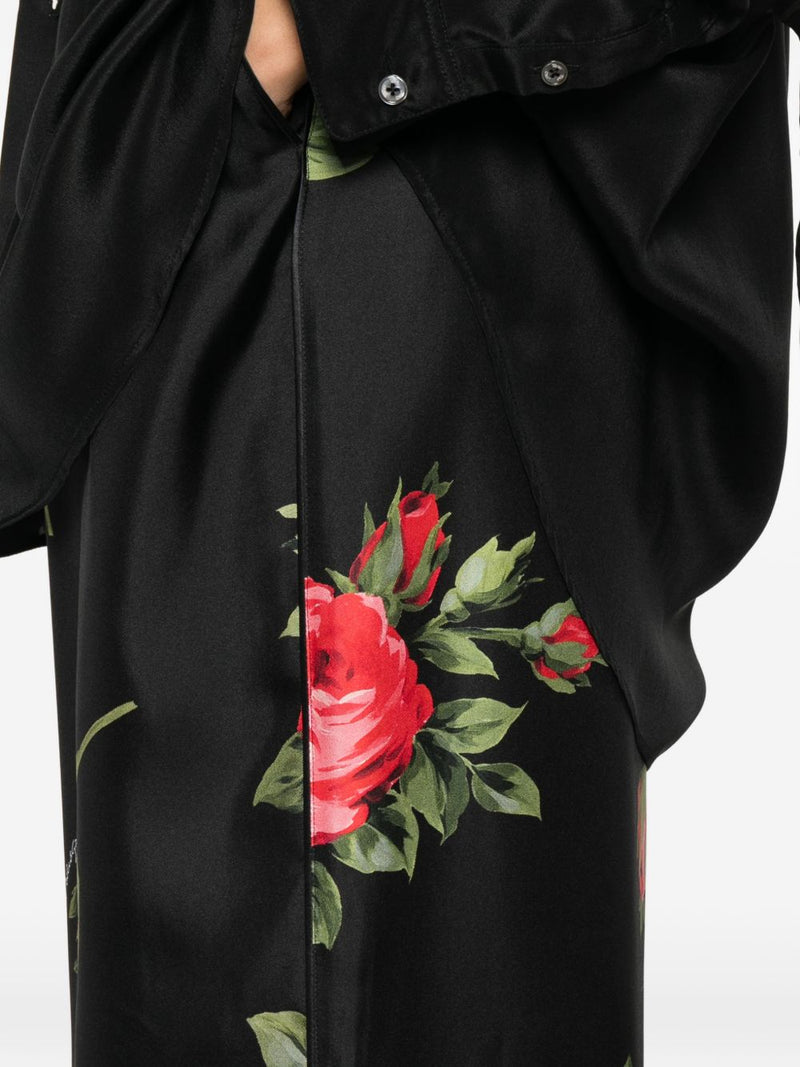 Dolce & Gabbana -Floral print silk-twill wide-leg pants |... | Urbalenti™ NYC