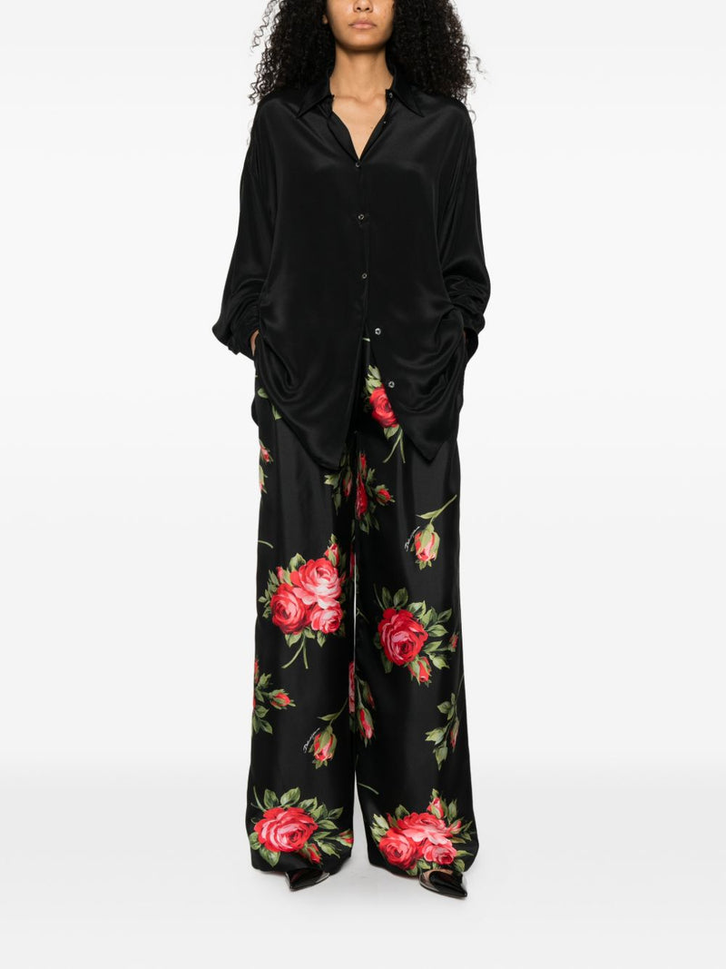Dolce & Gabbana -Floral print silk-twill wide-leg pants |... | Urbalenti™ NYC