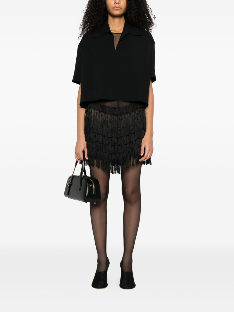 Jil Sander V-neck short sleeves straight hem Cropped polo shirt | Urbalenti™ NYC