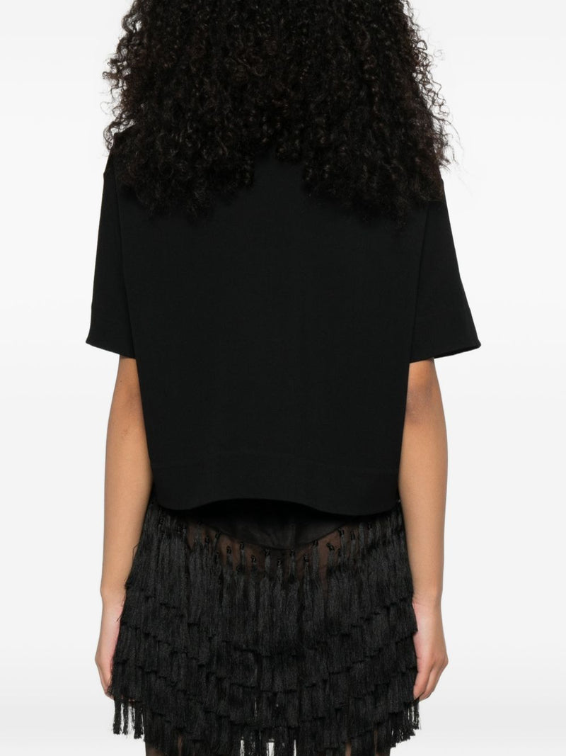 Jil Sander V-neck short sleeves straight hem Cropped polo shirt | Urbalenti™ NYC