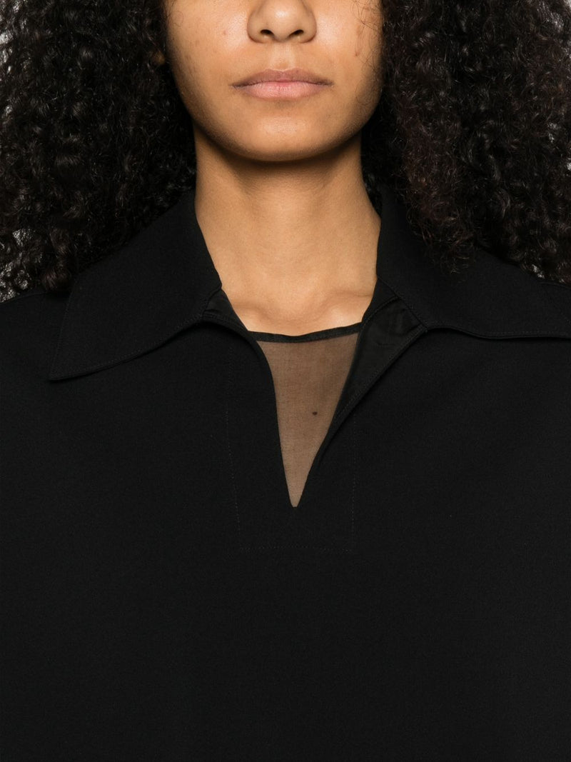 Jil Sander V-neck short sleeves straight hem Cropped polo shirt | Urbalenti™ NYC