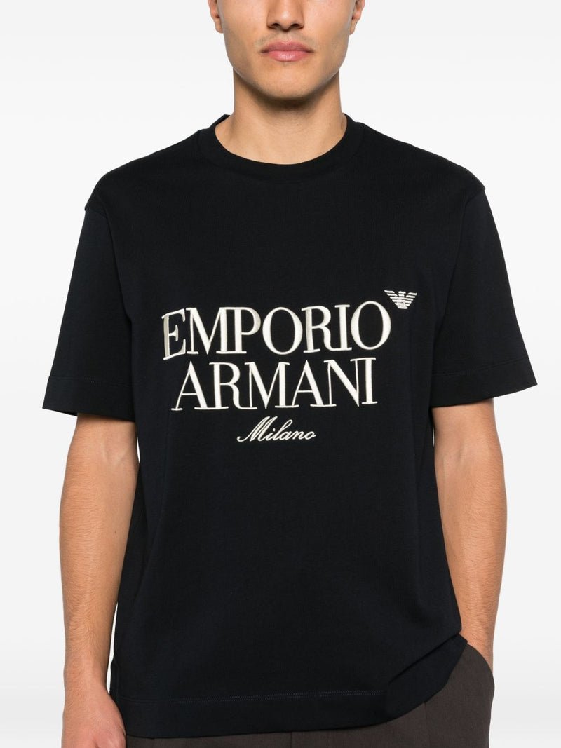 Emporio Armani Logo cotton t-shirt | Urbalenti™ NYC