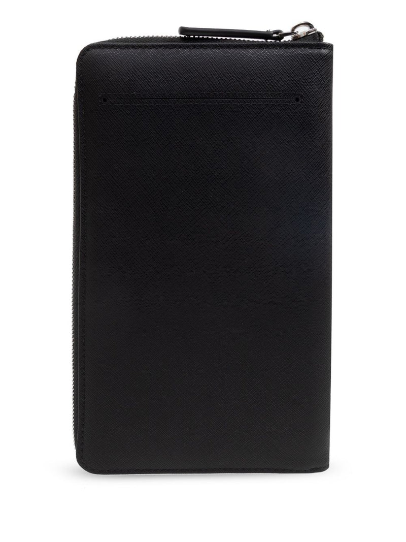 Emporio Armani Emporio Armani Saffiano Leather Organizer With Asv Eagle Plaque