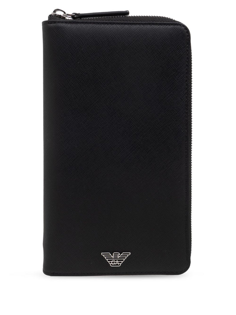 Emporio Armani Emporio Armani Saffiano Leather Organizer With Asv Eagle Plaque