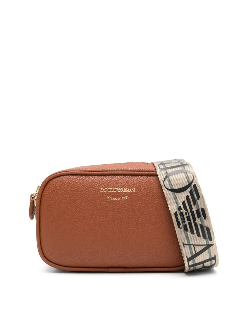 Emporio Armani logo-debossed leather camera bag | Urbalenti™ NYC