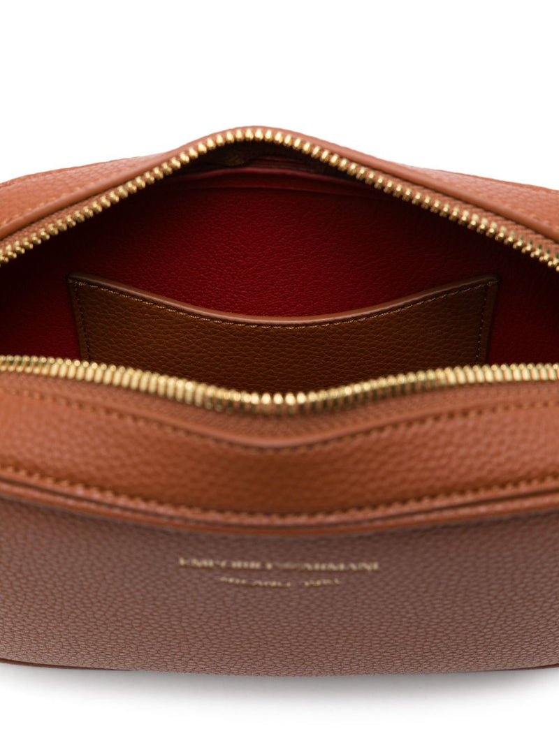 Emporio Armani logo-debossed leather camera bag | Urbalenti™ NYC