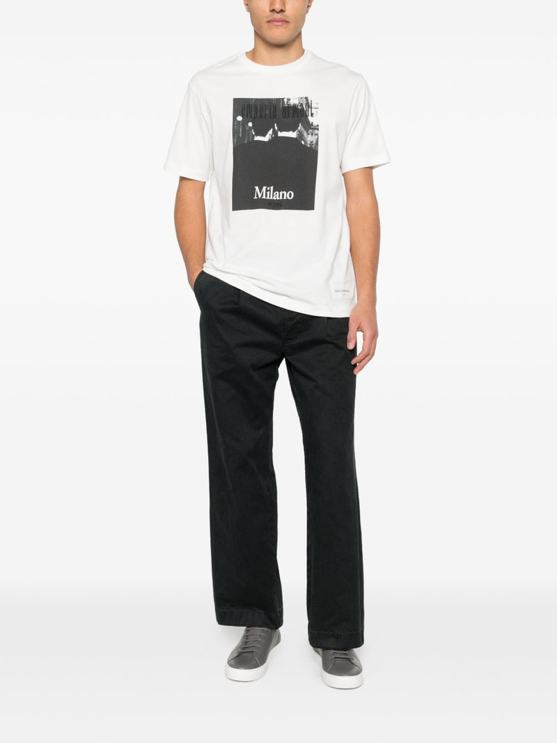 Emporio Armani Printed cotton t-shirt | Urbalenti™ NYC