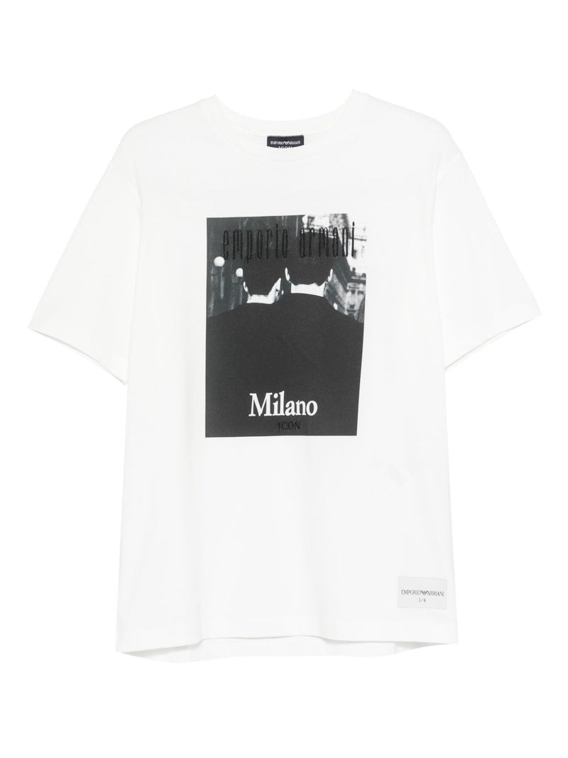 Emporio Armani Printed cotton t-shirt | Urbalenti™ NYC