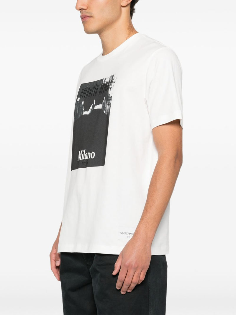 Emporio Armani Printed cotton t-shirt | Urbalenti™ NYC