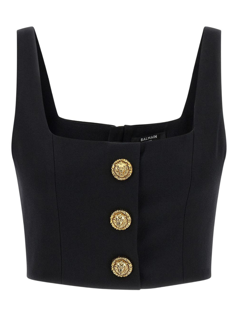 Balmain Balmain cropped Wool brassiere top