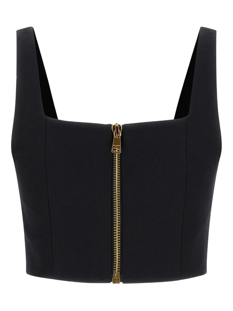 Balmain Balmain cropped Wool brassiere top