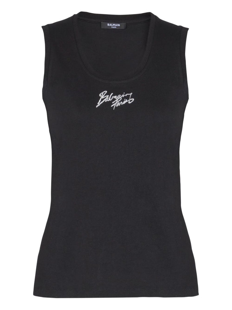 Balmain Balmain Logo cotton tank top