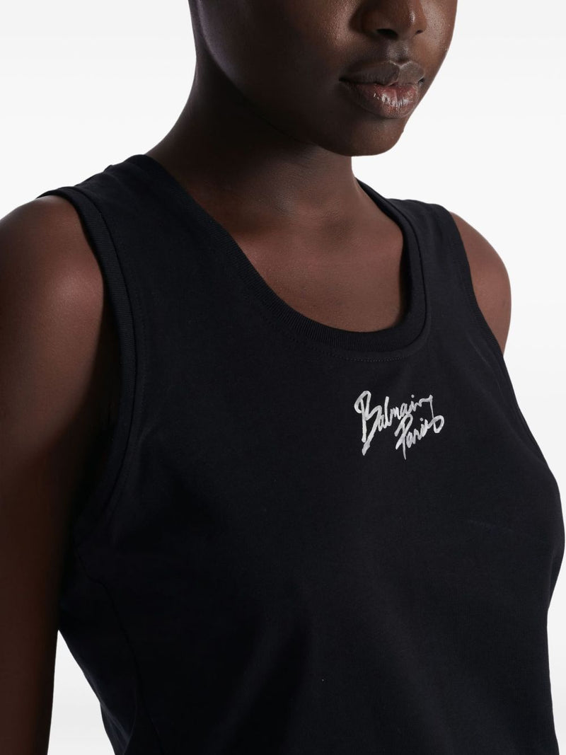 Balmain Balmain Logo cotton tank top