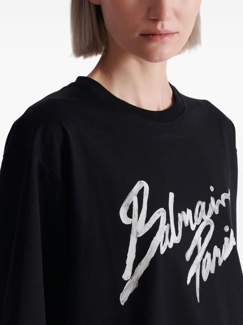 Balmain Balmain Boxy T-shirt with Brush print