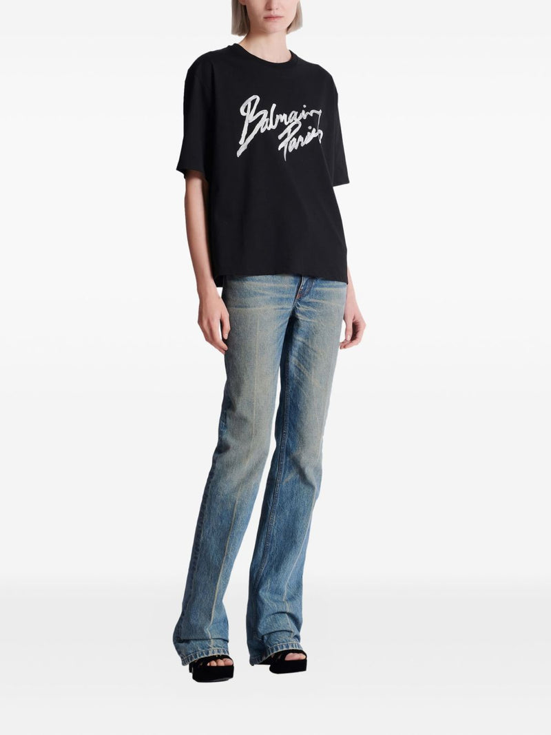 Balmain Balmain Boxy T-shirt with Brush print