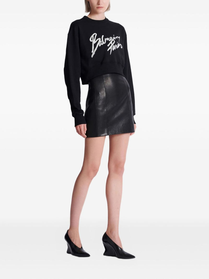 Balmain Balmain Logo cropped sweatshirt