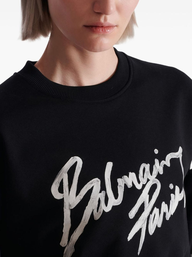 Balmain Balmain Logo cropped sweatshirt