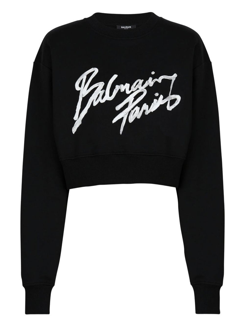 Balmain Balmain Logo cropped sweatshirt
