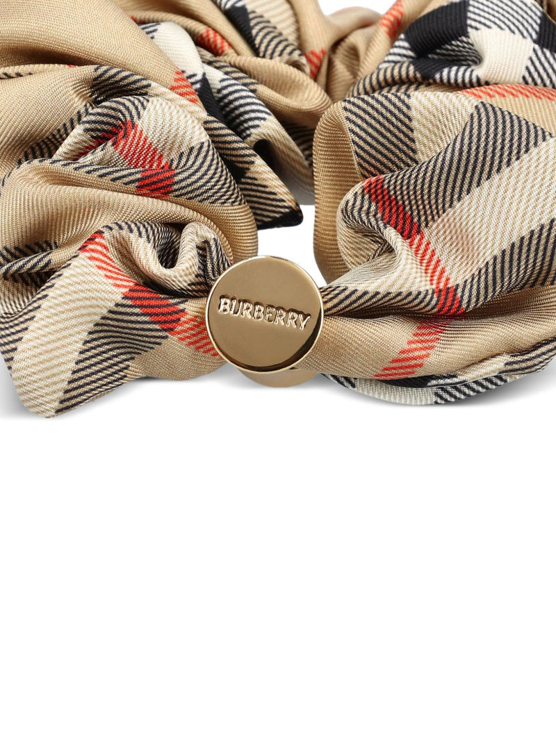 Burberry Check Silk Scrunchie - Twill | Urbalenti™ NYC