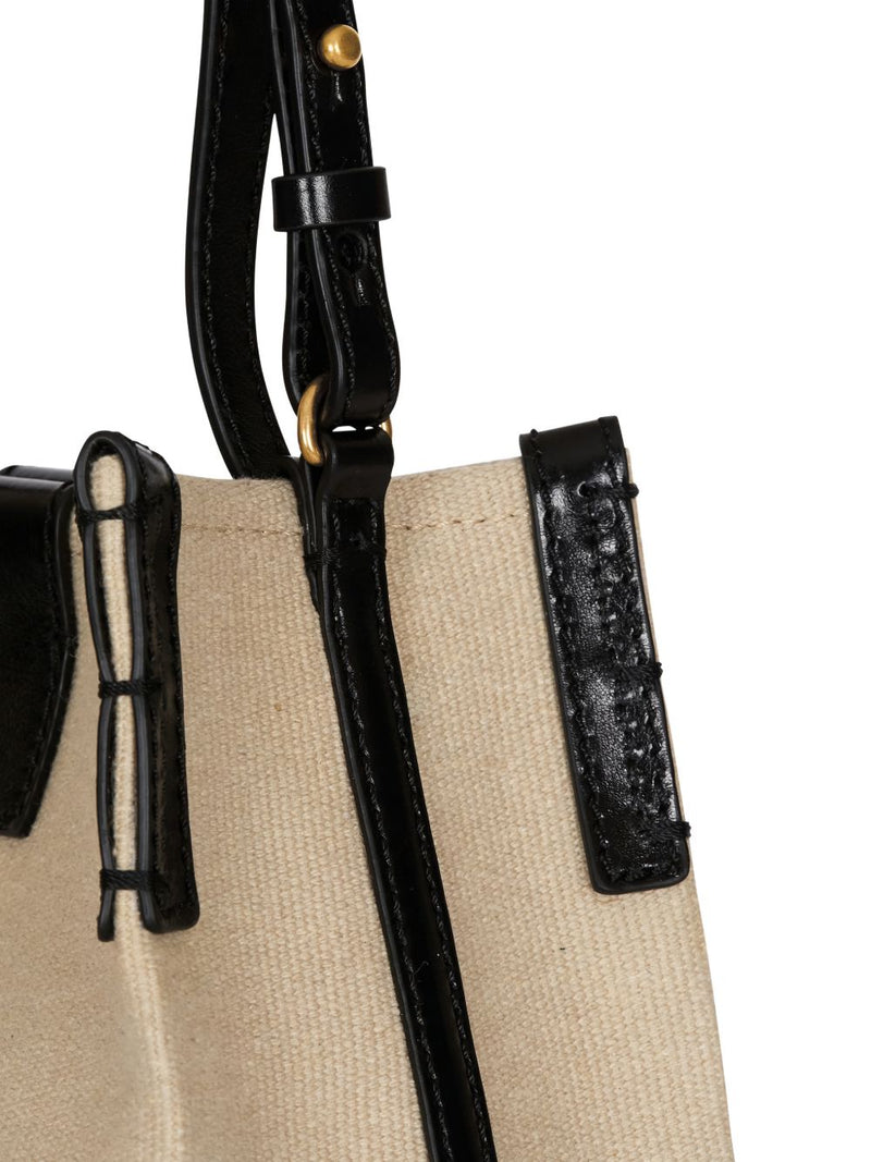 Balmain Balmain Release Bucket Bag In Canvas And Calfskin