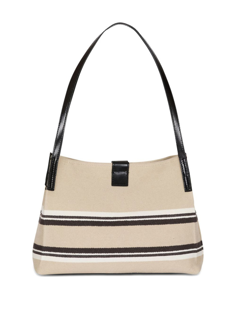 Balmain Balmain Medium Release Shopper Bag In Canvas And Calfskin
