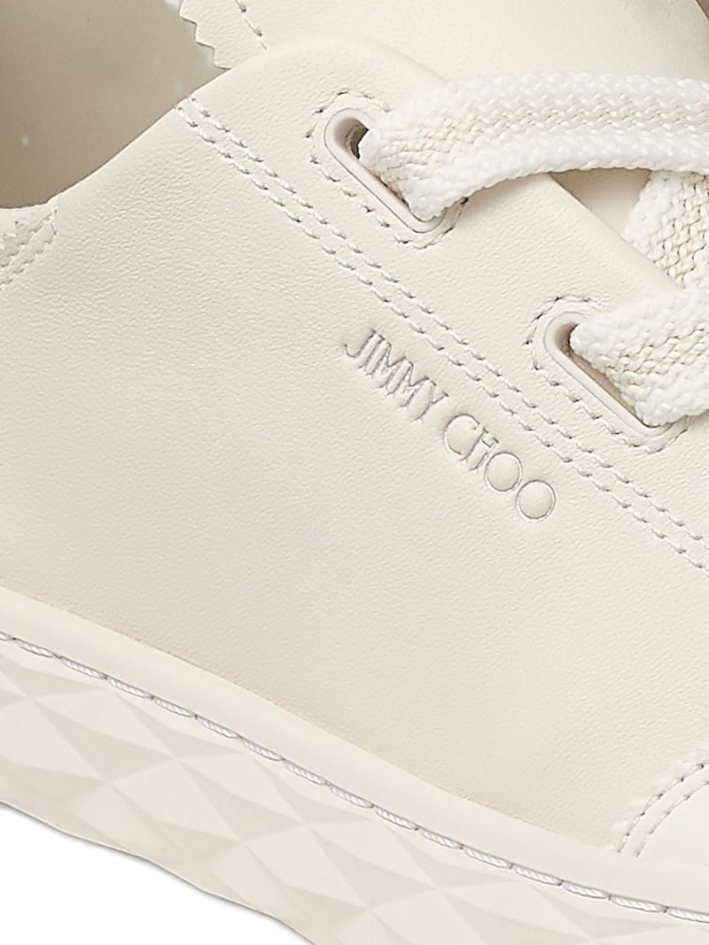 Jimmy Choo Diamond Light Sneakers - White Leather | Urbalenti | Urbalent... | Urbalenti™ NYC