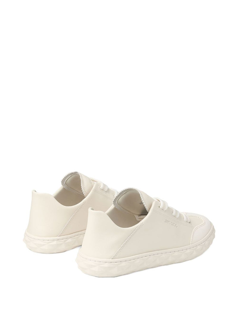 Jimmy Choo Diamond Light Sneakers - White Leather | Urbalenti | Urbalent... | Urbalenti™ NYC