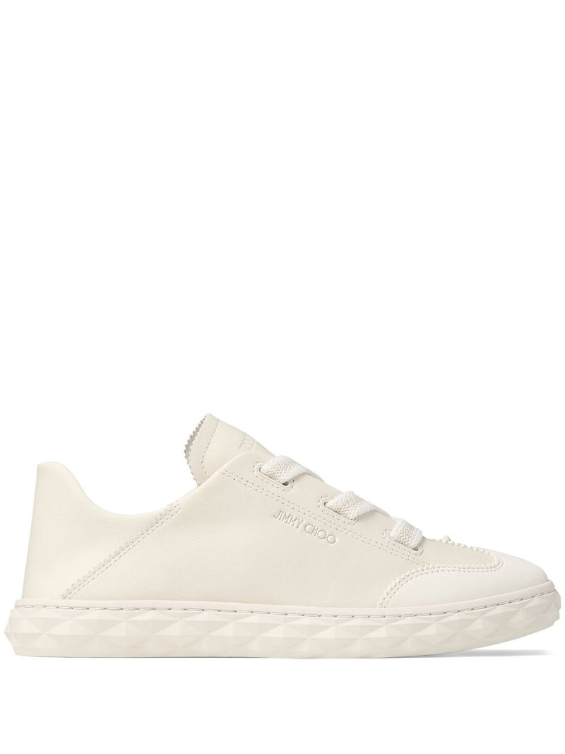 Jimmy Choo Diamond Light Sneakers - White Leather | Urbalenti | Urbalent... | Urbalenti™ NYC