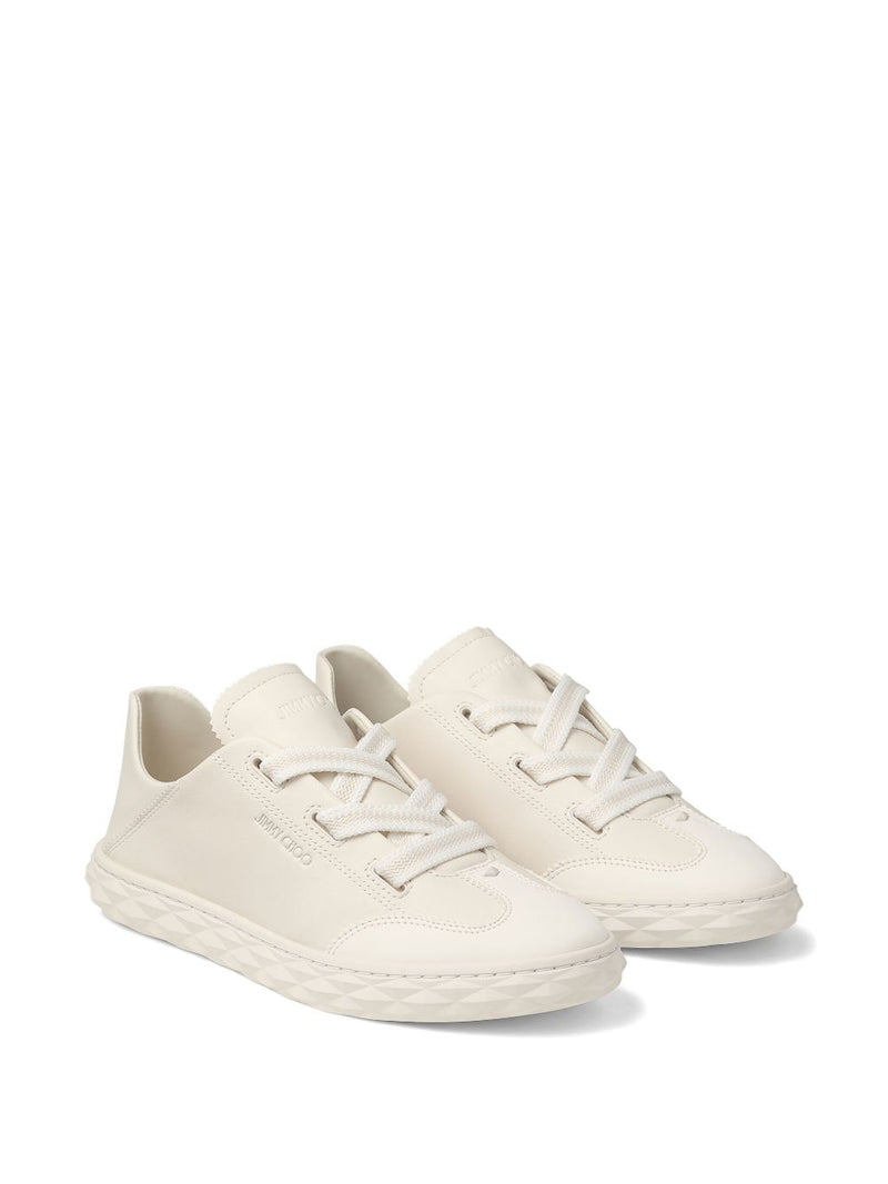 Jimmy Choo Diamond Light Sneakers - White Leather | Urbalenti | Urbalent... | Urbalenti™ NYC