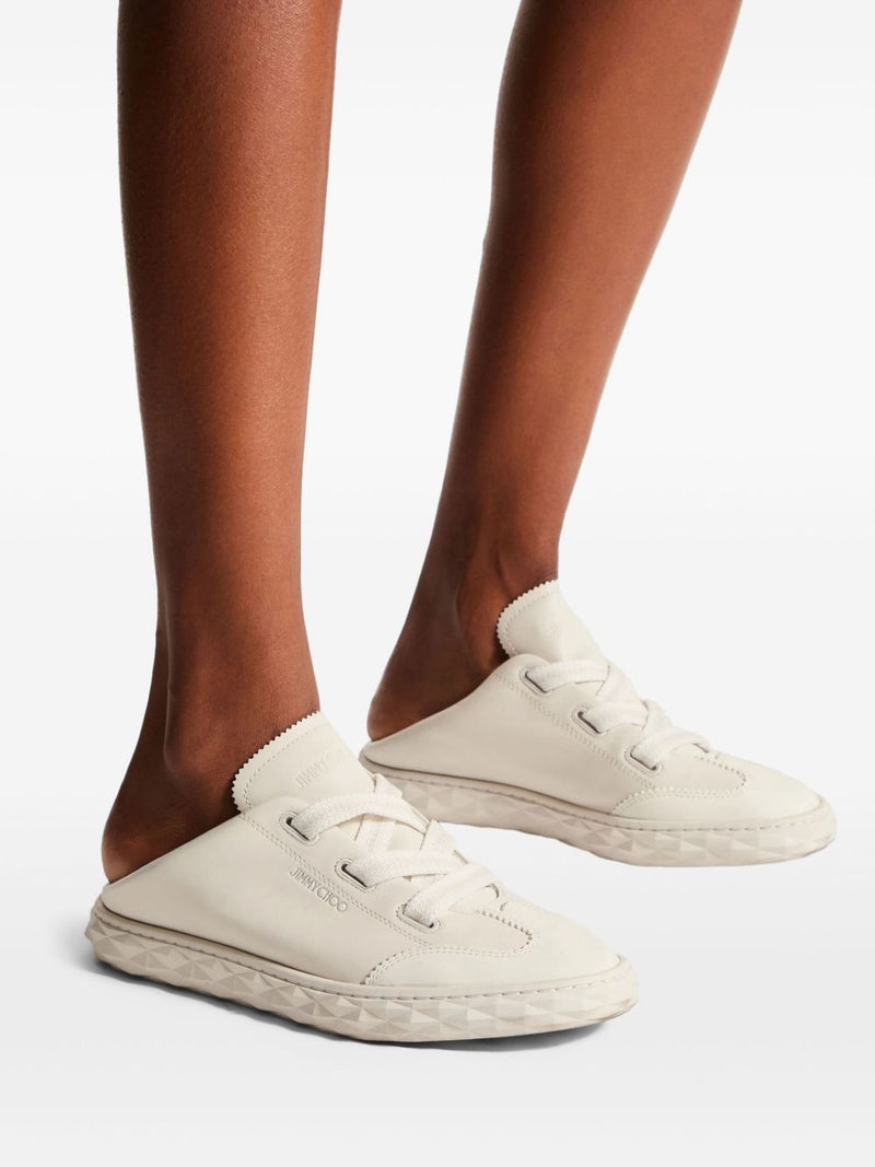 Jimmy Choo Diamond Light Sneakers - White Leather | Urbalenti | Urbalent... | Urbalenti™ NYC