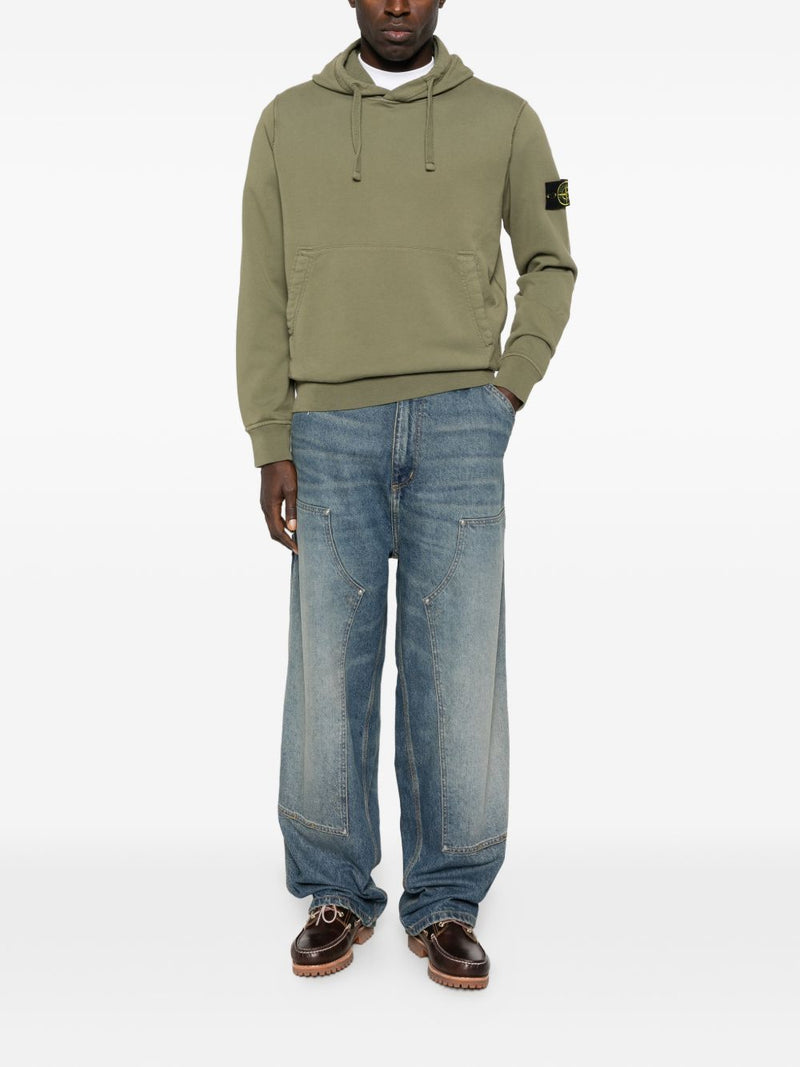Stone Island Logo cotton hoodie | Urbalenti™ NYC