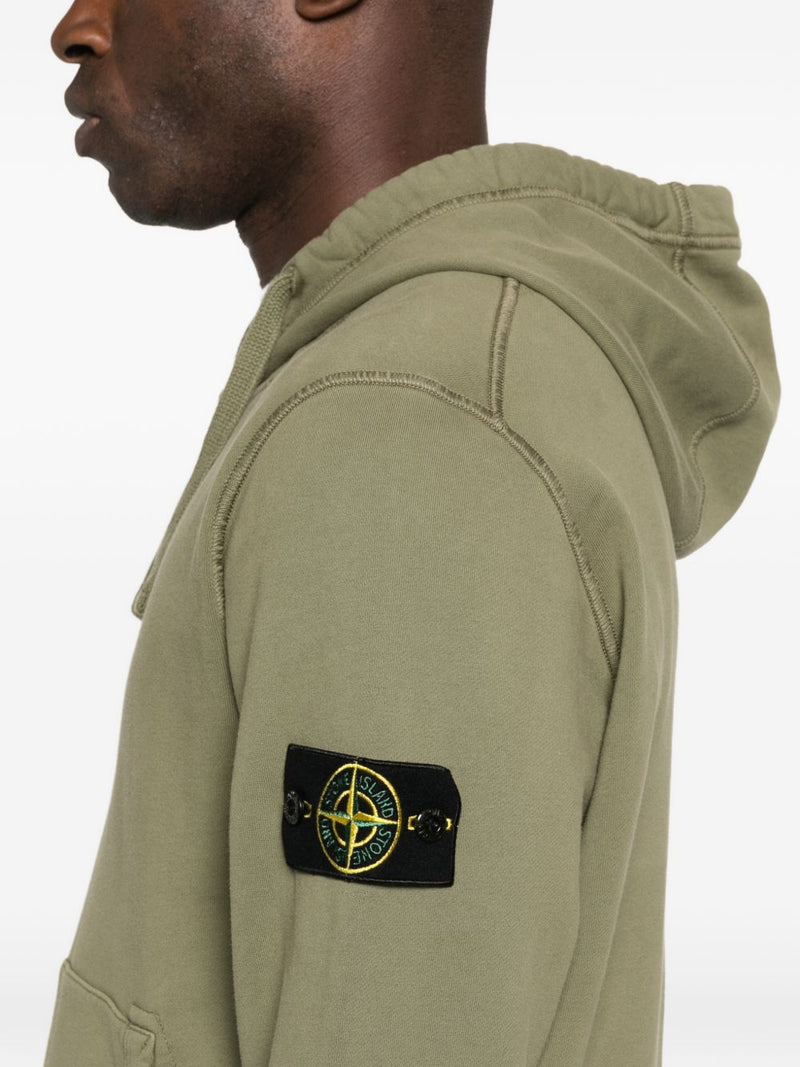 Stone Island Logo cotton hoodie | Urbalenti™ NYC