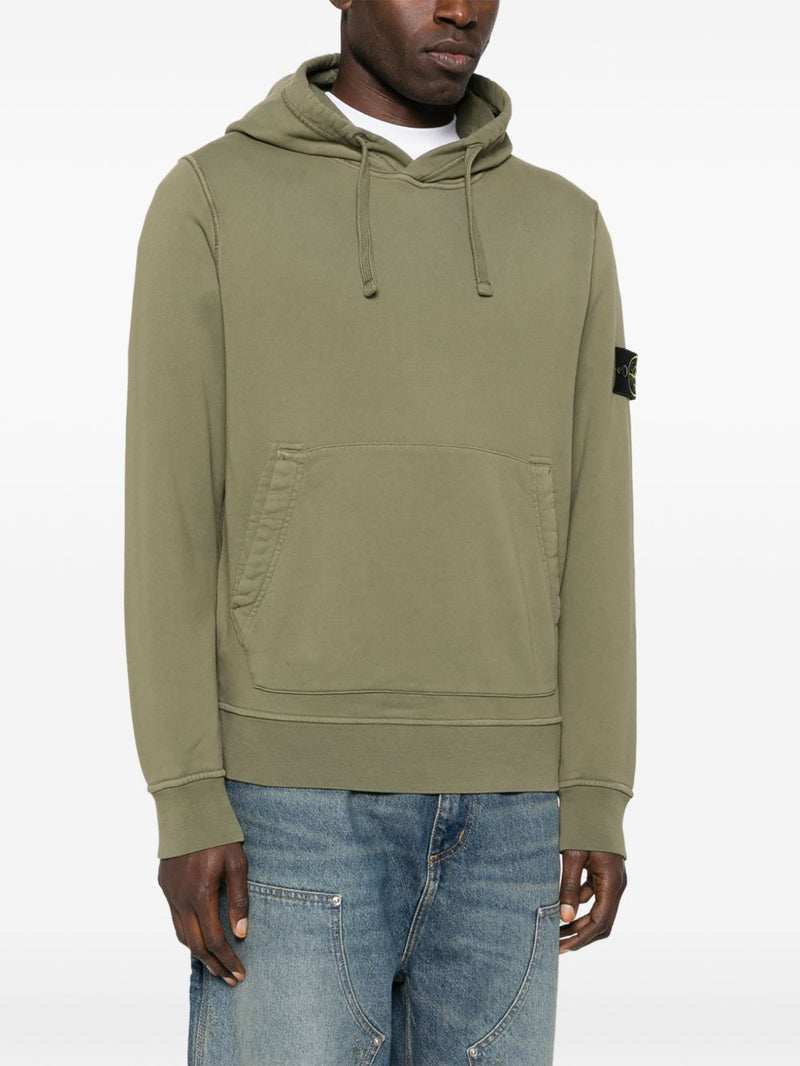Stone Island Logo cotton hoodie | Urbalenti™ NYC