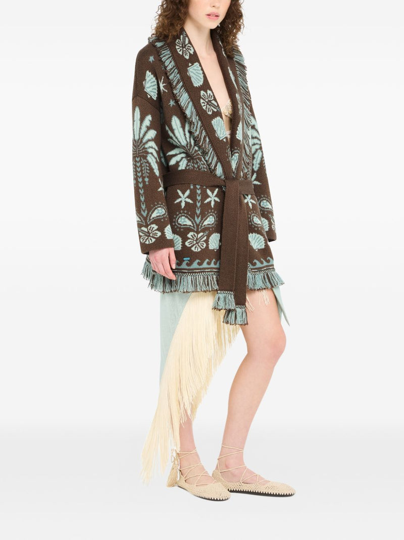 Alanui Alanui Echoes Of The Island wool and cotton cardigan