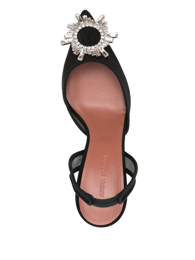 Amina Muaddi Amina Muaddi Begum Mesh Sling 70 Black Mesh