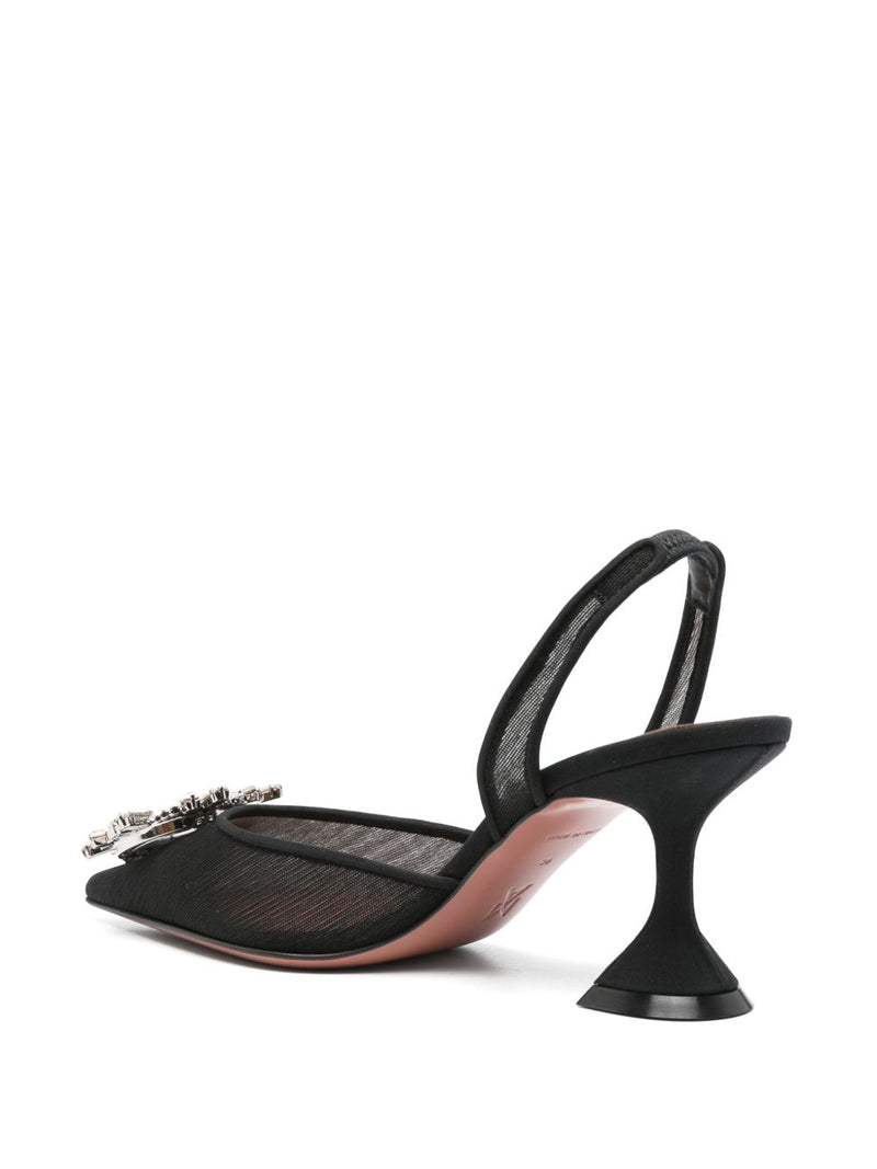 Amina Muaddi Amina Muaddi Begum Mesh Sling 70 Black Mesh