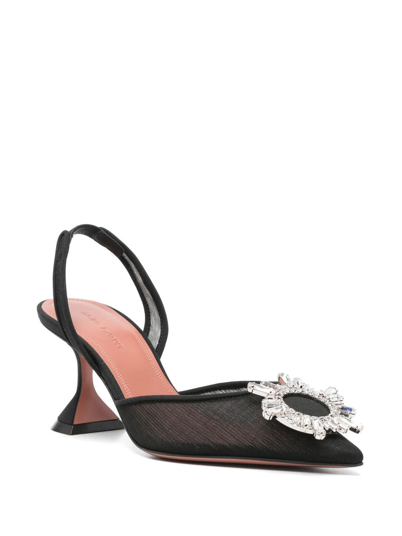 Amina Muaddi Amina Muaddi Begum Mesh Sling 70 Black Mesh