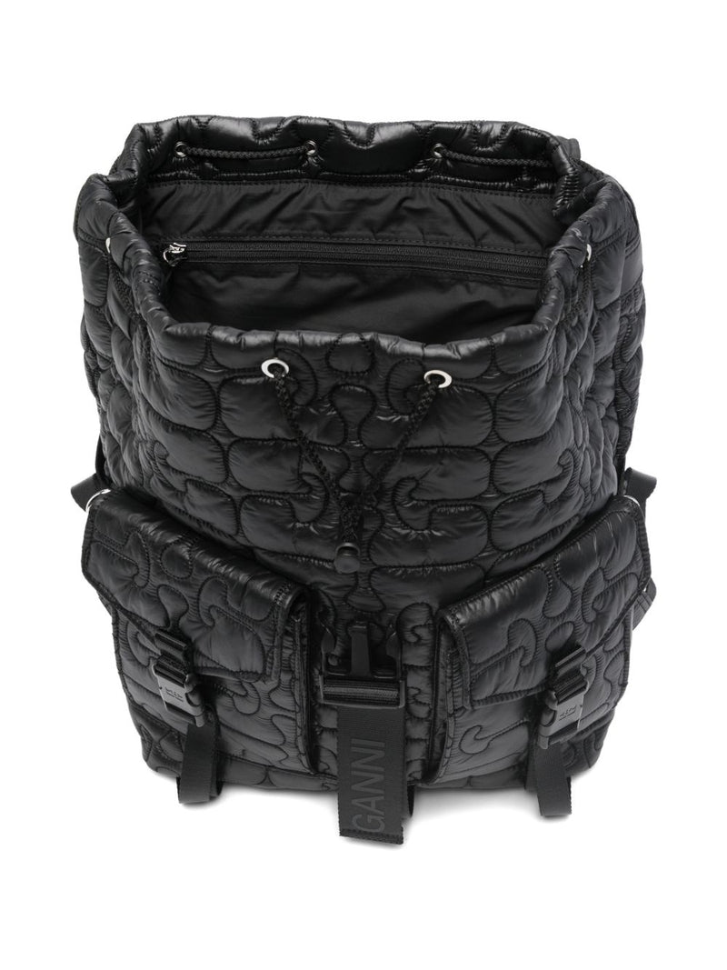 Ganni Ganni Quilted Buckle Backpack